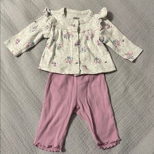 Carter's Child of Mine Kids Matching Set Newborn Pants Outfit Purple Floral